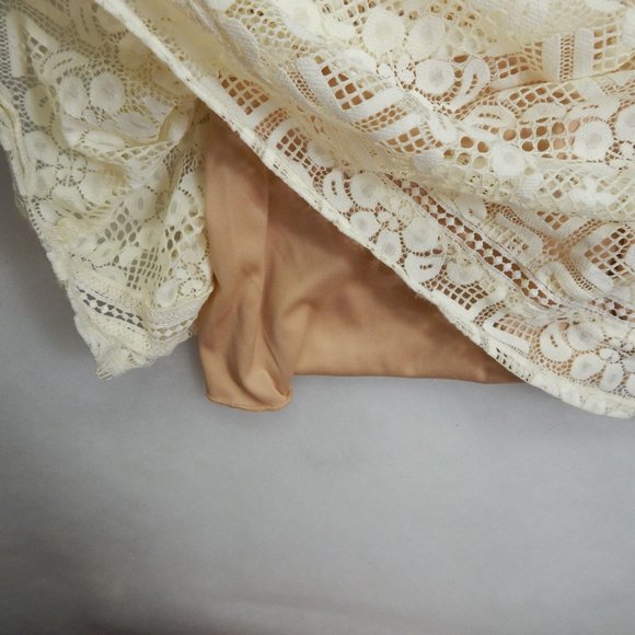 Jodi Kristopher Lace Fit and Flare Sleeveless Dress Womens Size 9 Cream - Picture 7 of 12
